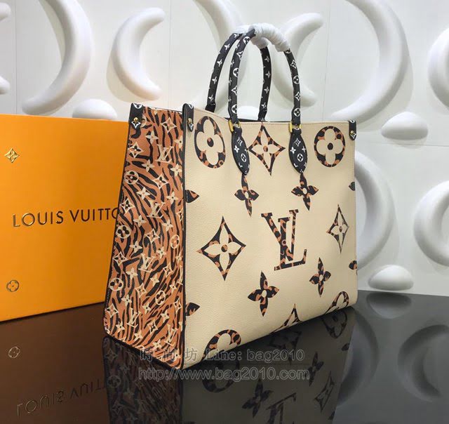LV女包 M44576豹紋 2019新款 路易威登Onthego手袋 LV女手提包 LV女手腕包  ydh2997
